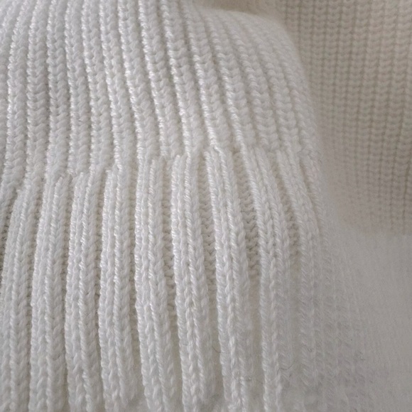 J Crew New Cotton-cashmere ribbed turtleneck sweater Cream Size L Relaxed - Picture 12 of 14